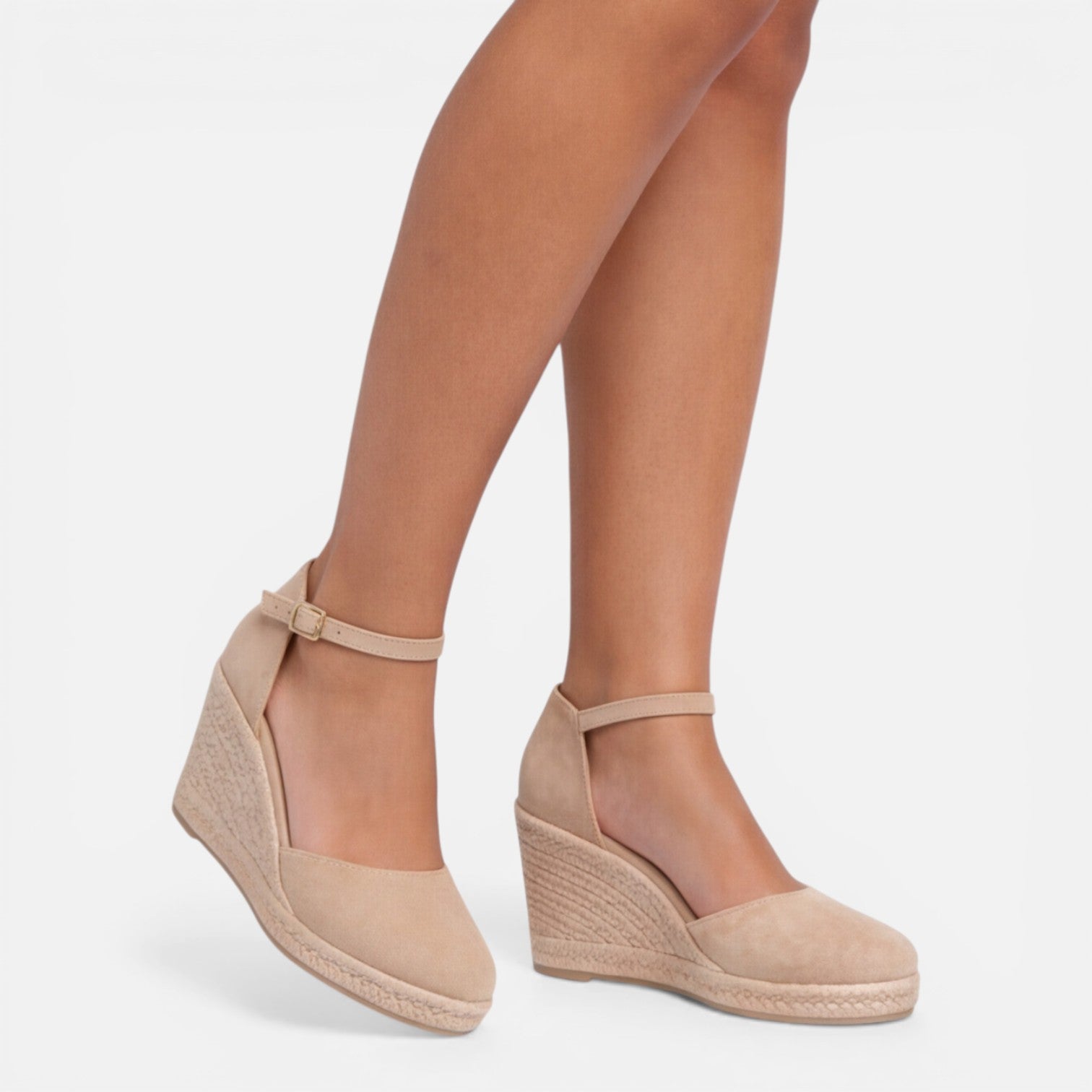Elegant Black Closed-Toe Espadrille Wedge Sandals — product view 6