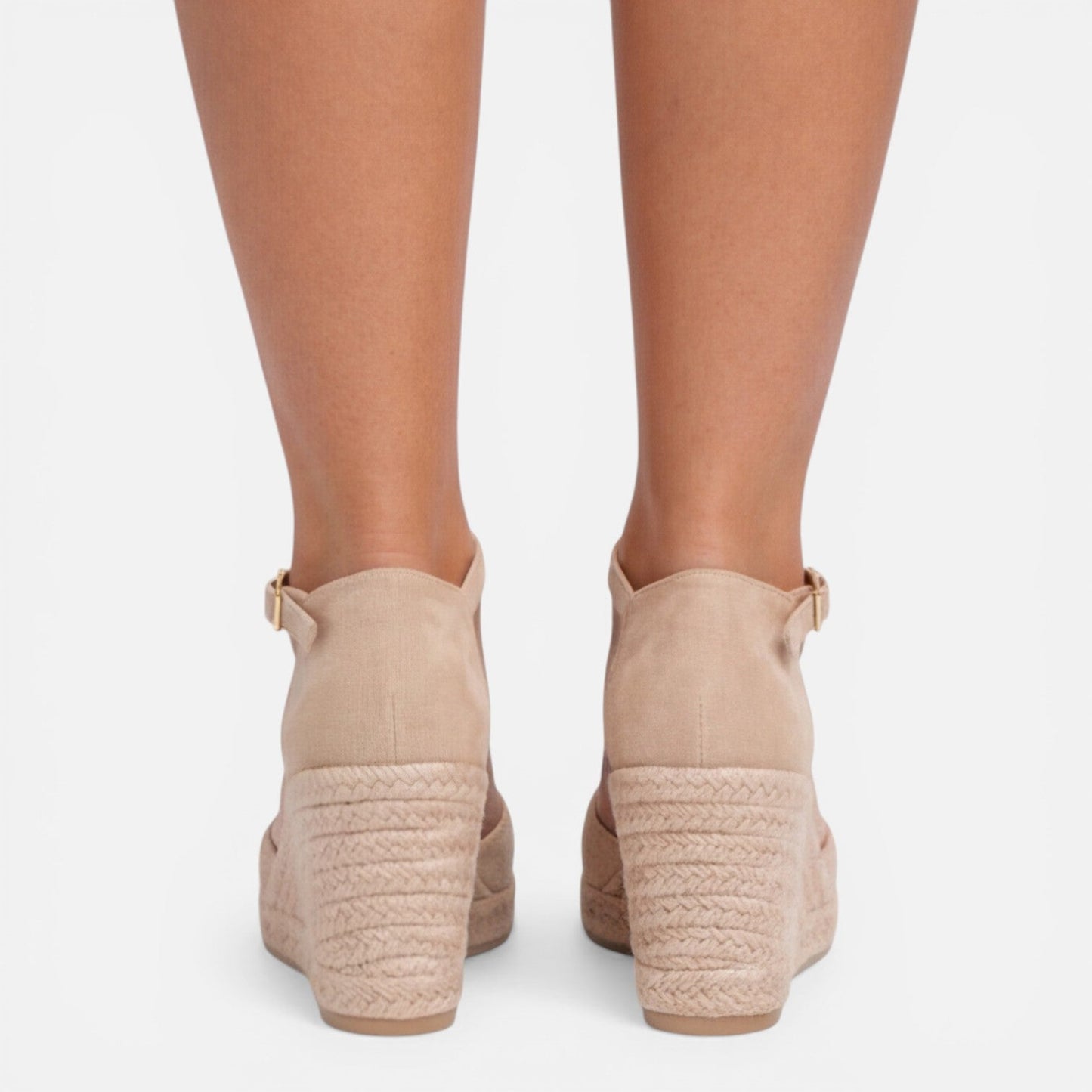Elegant Black Closed-Toe Espadrille Wedge Sandals — product view 8