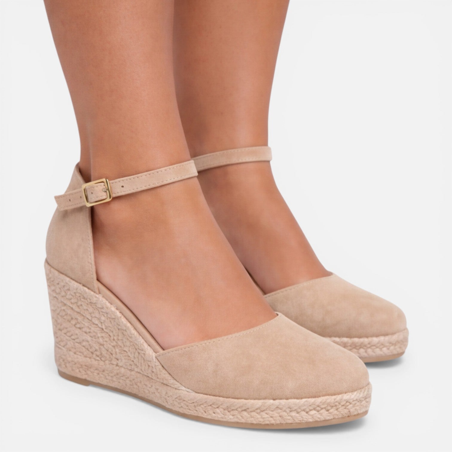 Elegant Black Closed-Toe Espadrille Wedge Sandals — product view 7