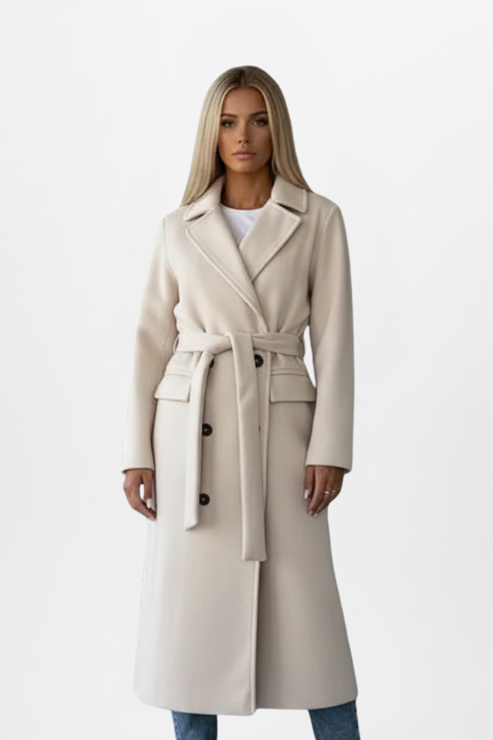 Charlotte Beaumont long belted coat - Sela Look