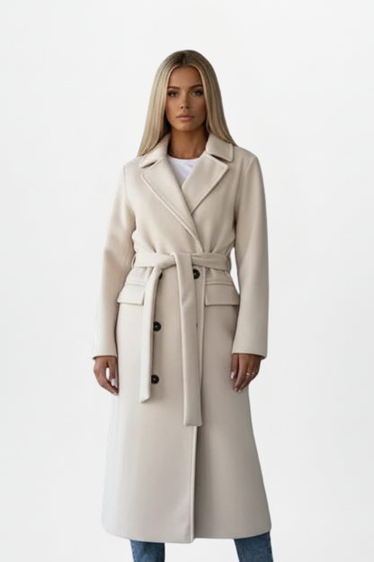 Charlotte Beaumont long belted coat - Sela Look