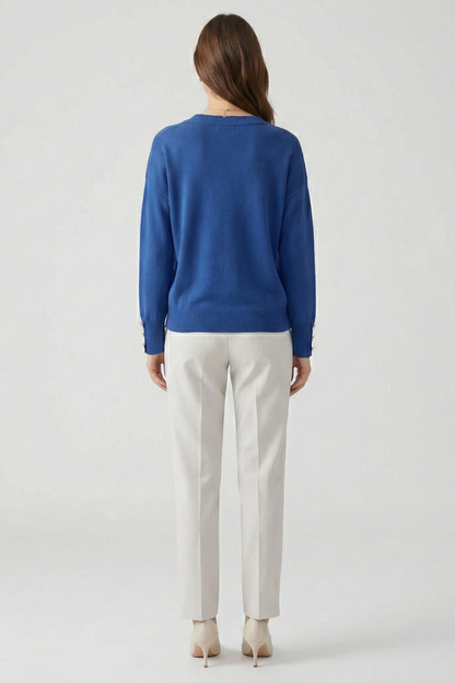 Cleo | V-Neck Button-Cuff Sweater