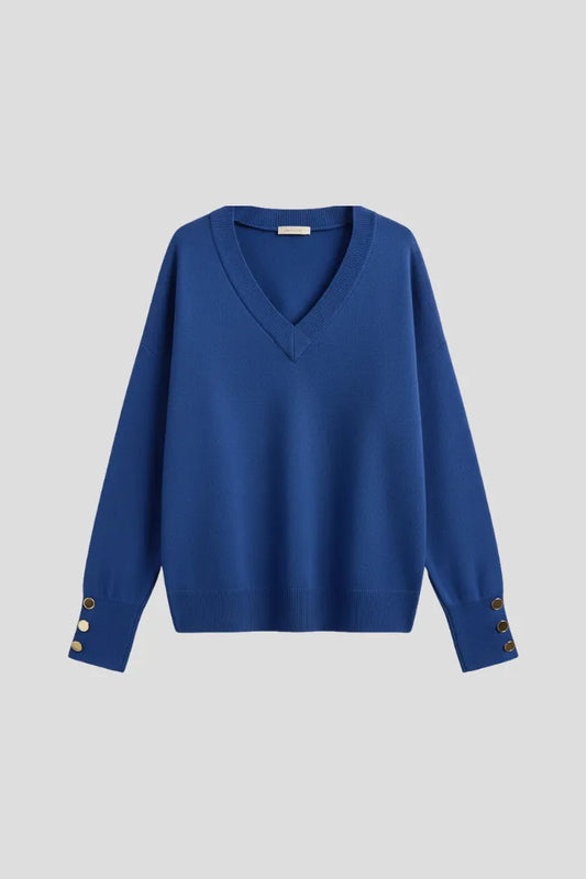 Cleo | V-Neck Button-Cuff Sweater, product image 1