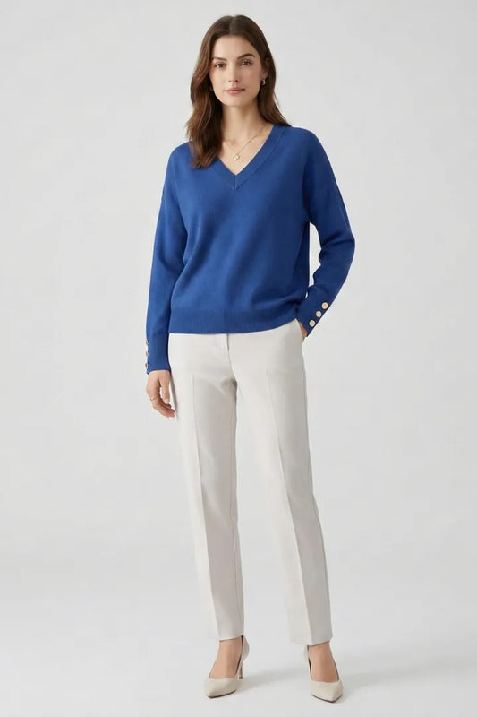 Cleo | V-Neck Button-Cuff Sweater, product image 2