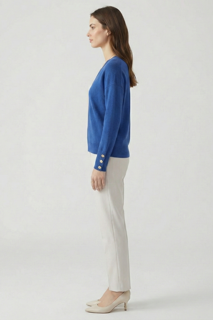 Cleo | V-Neck Button-Cuff Sweater