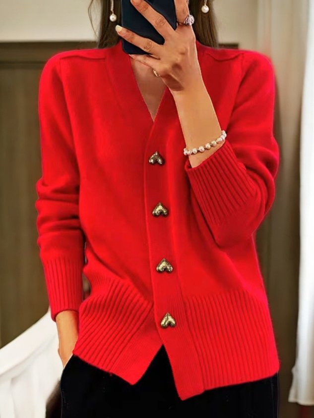 Women's V-Neck Cardigan | Long Everyday Knit - Original gallery position 5