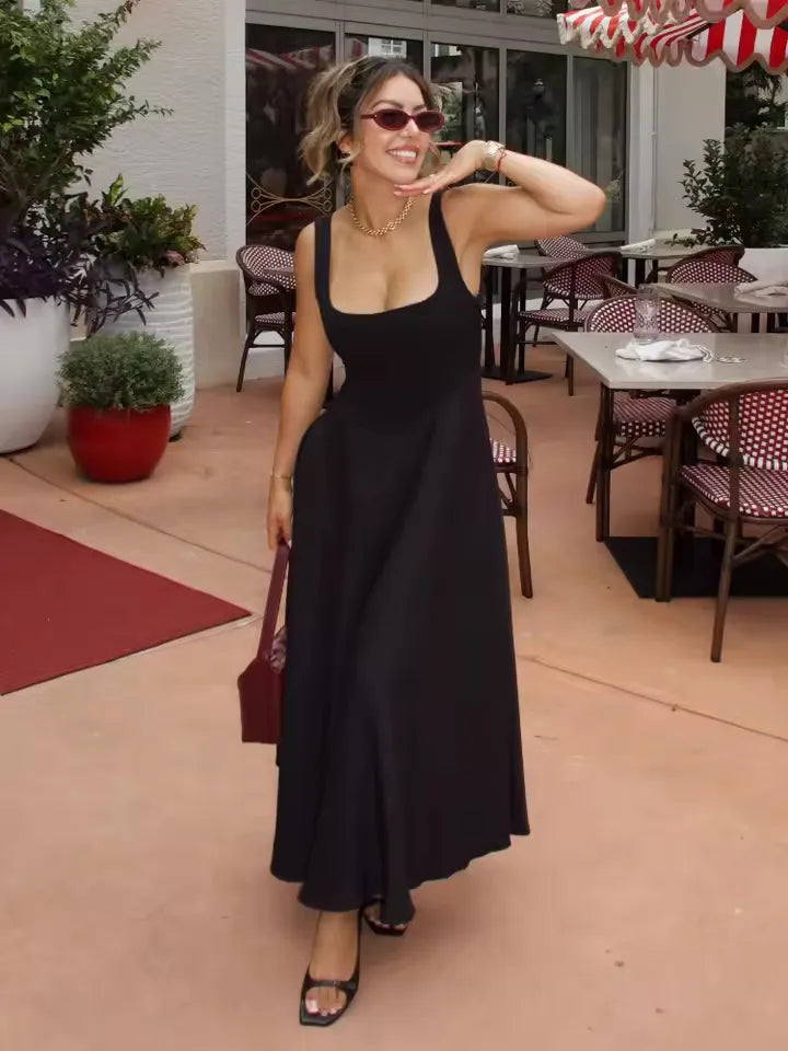 Midi Dress | Women's Sleeveless Vintage Elegant, product image 4