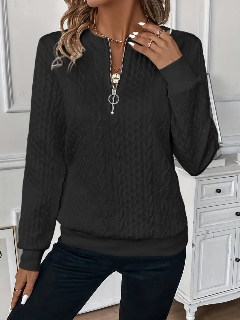 Isla | Women's Half-Zip Cable Knit Jumper