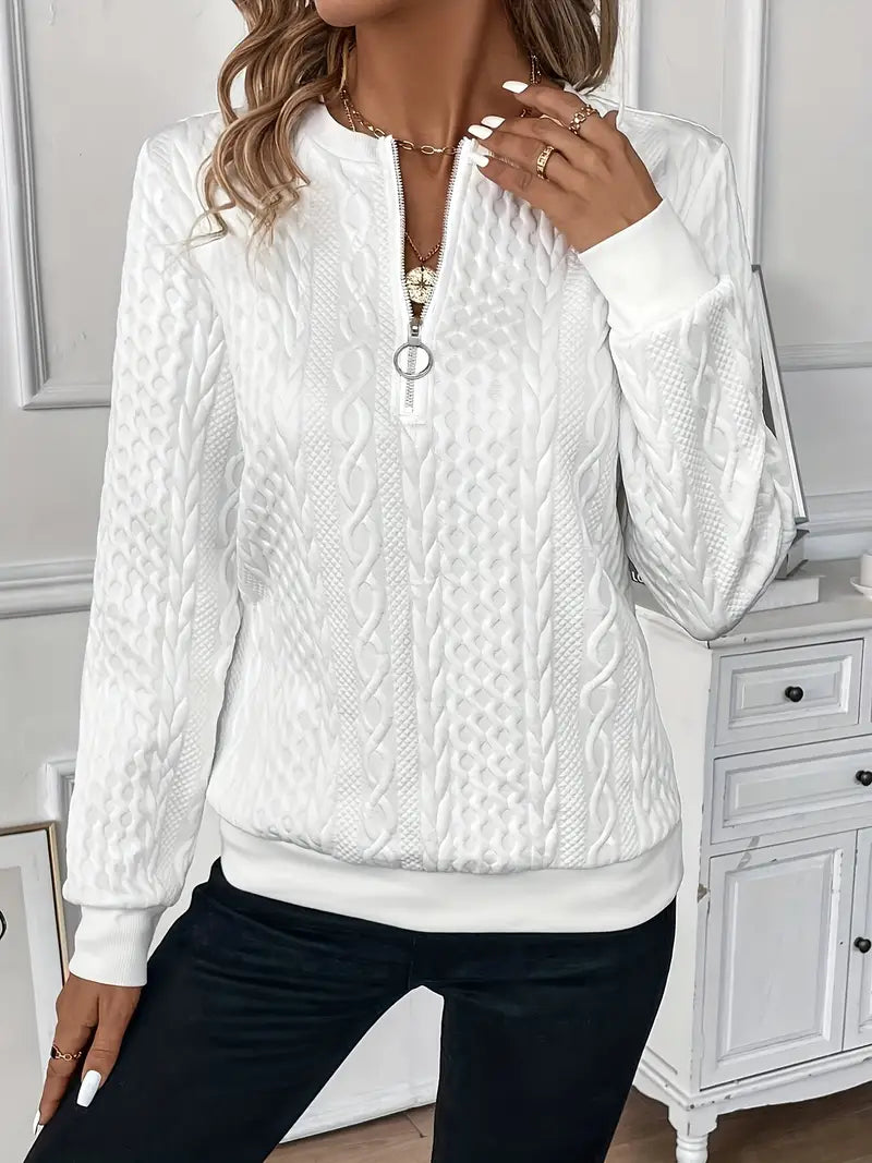 Isla | Women's Half-Zip Cable Knit Jumper
