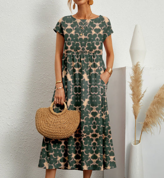Aria | Women's Tie-Dye Floral Pocket Midi Dress – product image 1