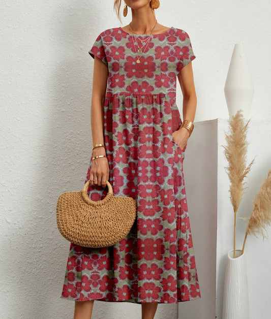 Aria | Women's Tie-Dye Floral Pocket Midi Dress – product image 2