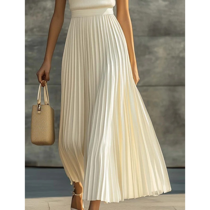 Elegant Women's Pleated Maxi Skirt Matching Set — product view 2