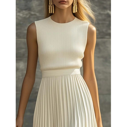 Elegant Women's Pleated Maxi Skirt Matching Set — product view 4