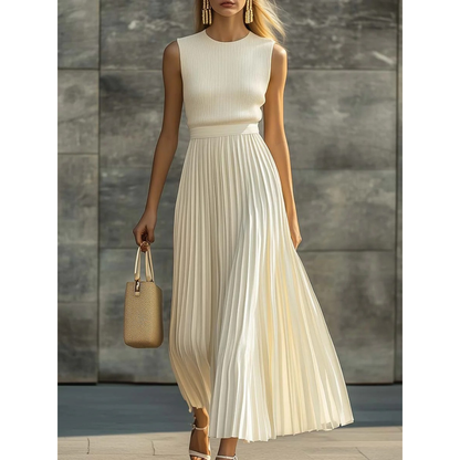 Elegant Women's Pleated Maxi Skirt Matching Set — product view 1