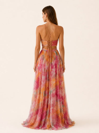 Chloe | Women's Floral V-Neck Wedding Guest Maxi Dress – product image 2