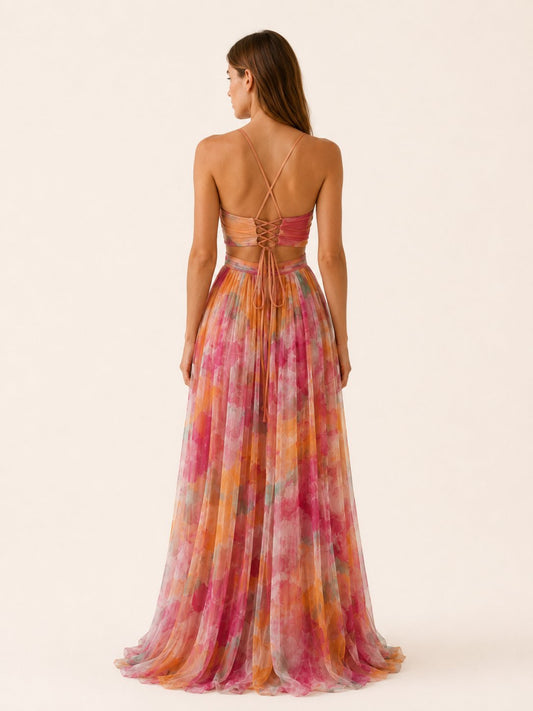 Chloe | Women's Floral V-Neck Wedding Guest Maxi Dress – product image 2