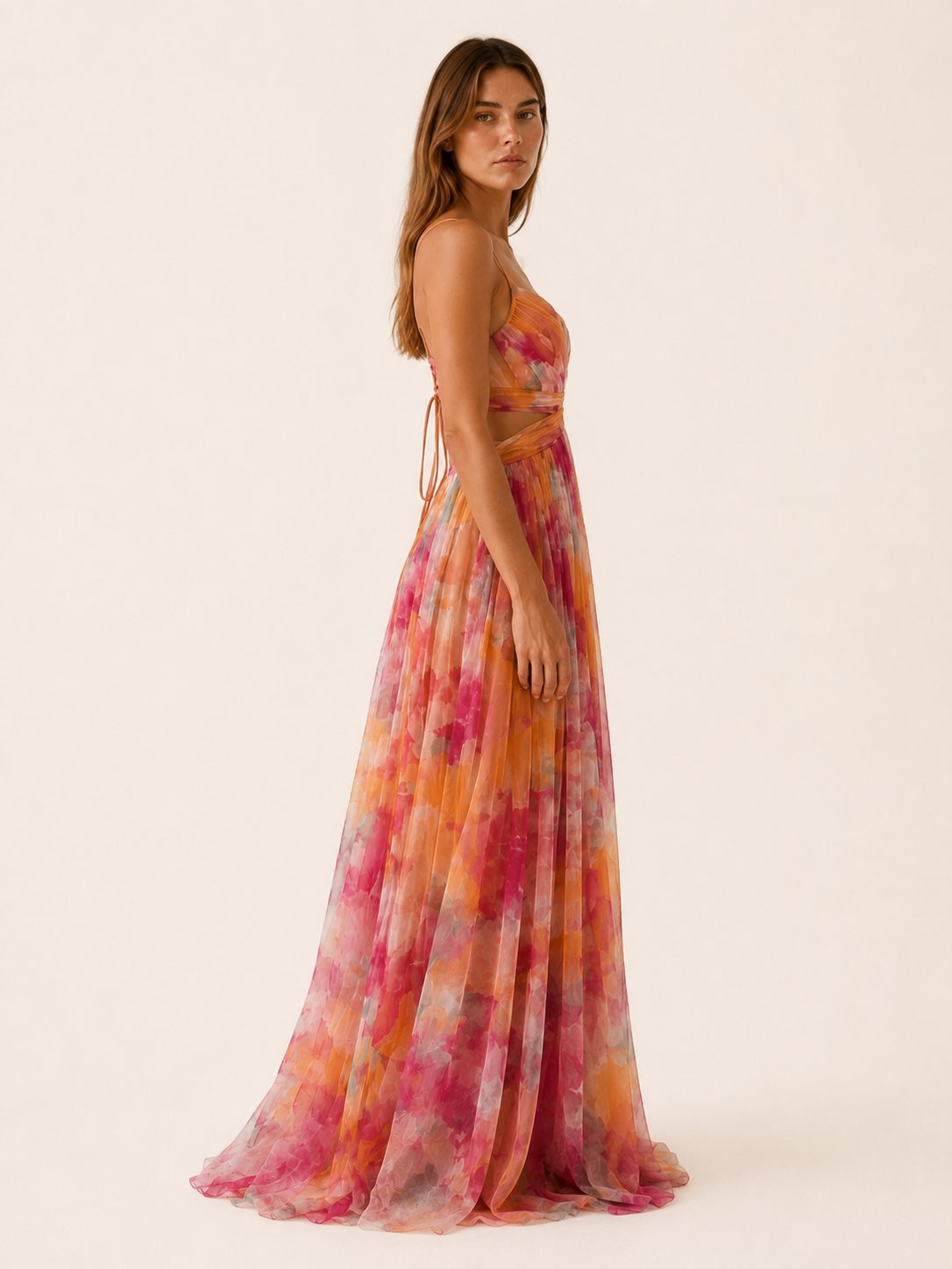 Chloe | Women's Floral V-Neck Wedding Guest Maxi Dress – product image 3