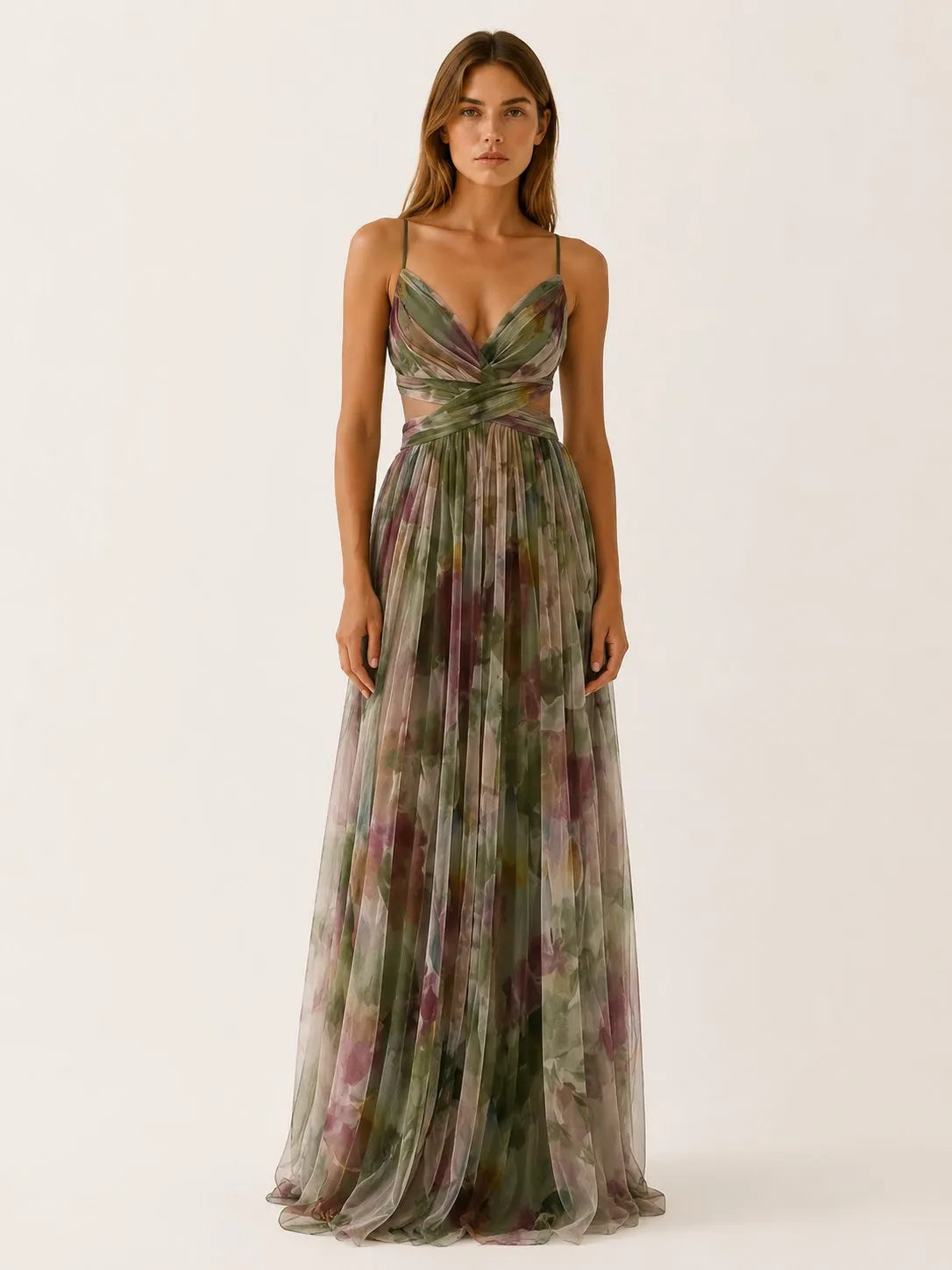 Chloe | Women's Floral V-Neck Wedding Guest Maxi Dress – product image 6