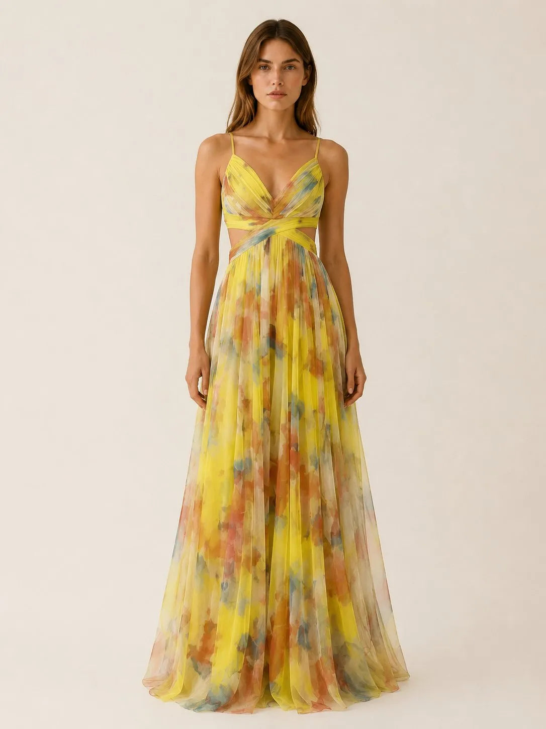 Chloe | Women's Floral V-Neck Wedding Guest Maxi Dress – product image 7