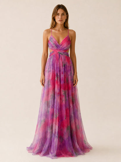 Chloe | Women's Floral V-Neck Wedding Guest Maxi Dress – product image 8