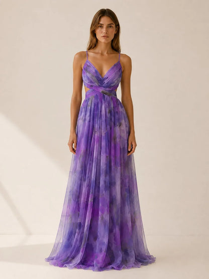 Chloe | Women's Floral V-Neck Wedding Guest Maxi Dress – product image 9