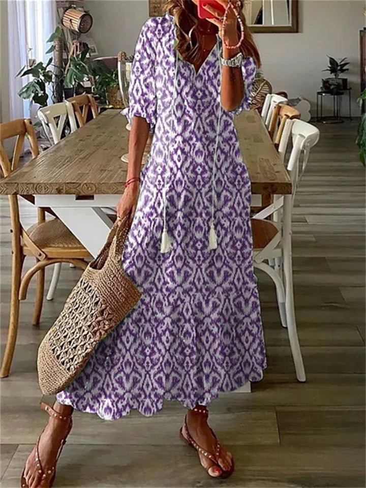 Breezy Floral V-Neck Summer Maxi Dress — product view 2
