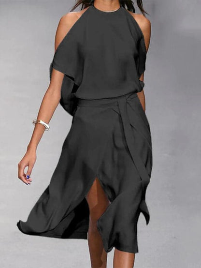 Breezy Off-Shoulder Short-Sleeve Summer Midi Dress — product view 2