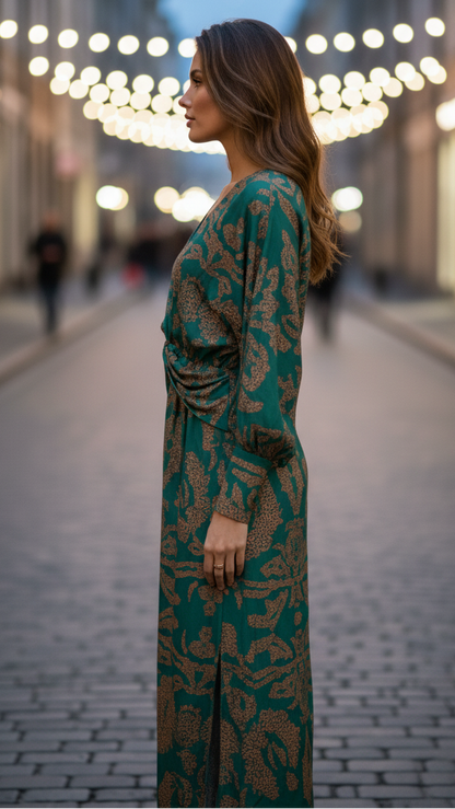 Elegant Women's Long-Sleeve Formal Lace Dress — product view 5