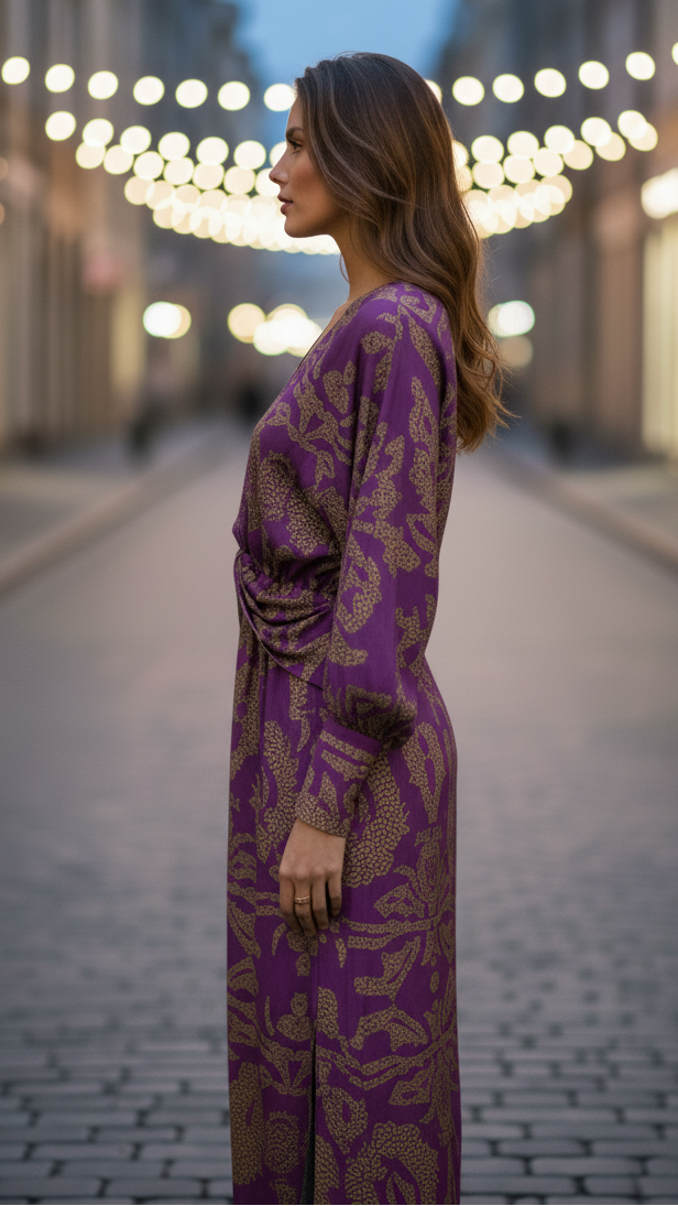 Elegant Women's Long-Sleeve Formal Lace Dress — product view 7