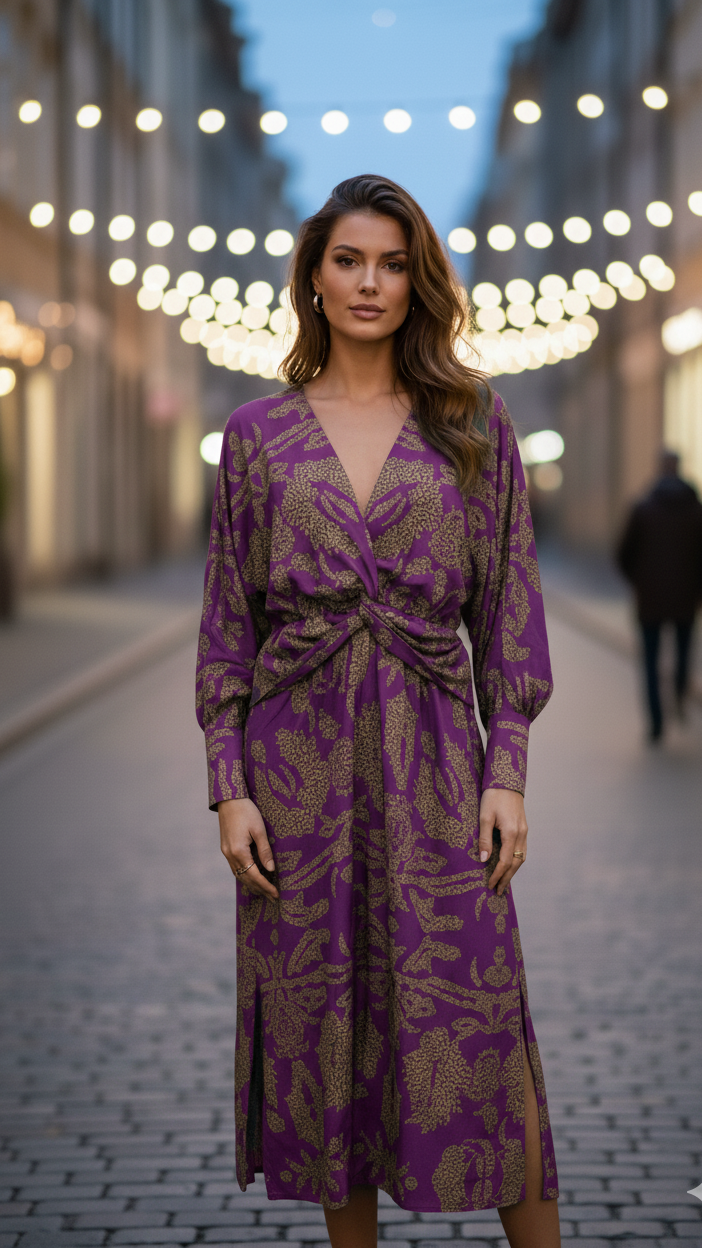 Elegant Women's Long-Sleeve Formal Lace Dress — product view 6
