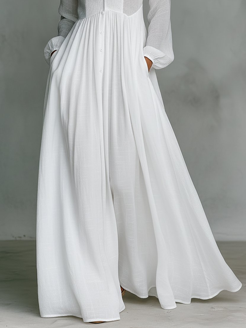 Luna | Women's Button-Front Long-Sleeve Maxi Dress – product image 3