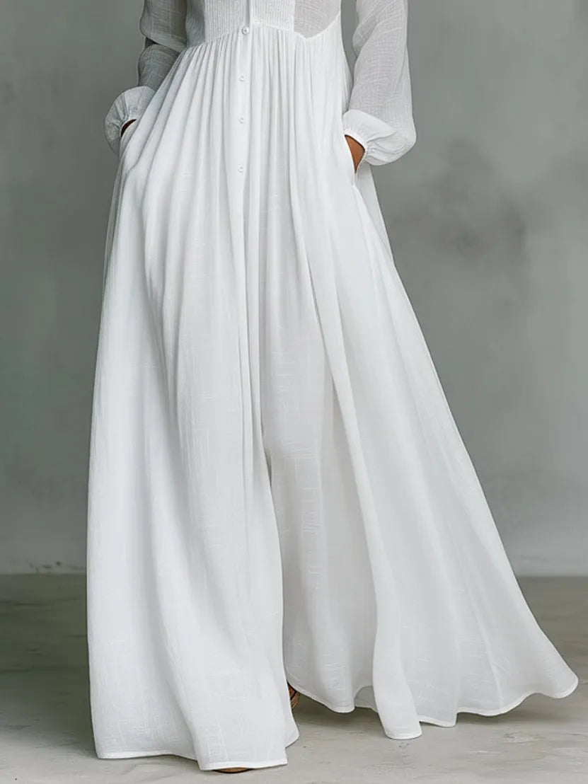 Luna | Women's Button-Front Long-Sleeve Maxi Dress – product image 3