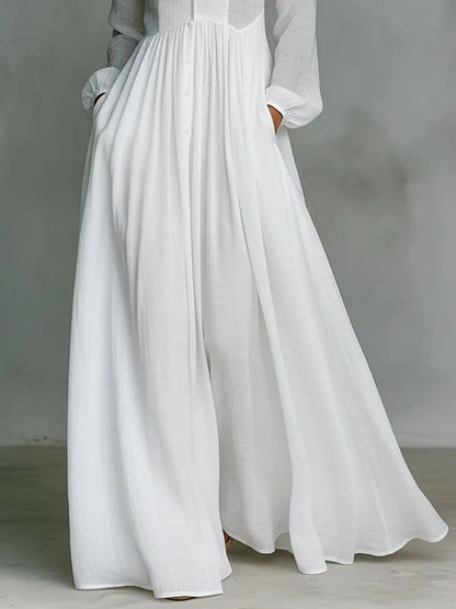 Luna | Women's Button-Front Long-Sleeve Maxi Dress – product image 3