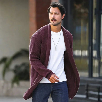 Reid men's open-front shawl-collar cardigan - Sela Look