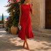 Elegant Sleeveless Wedding Guest Midi Dress — product view 1