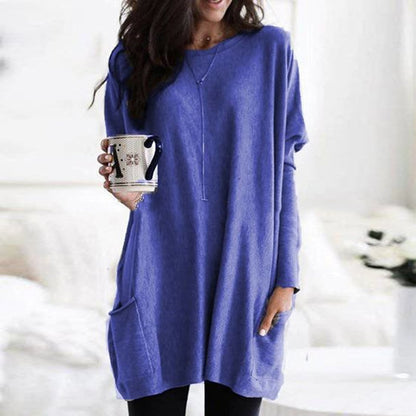 Women's Long Sweater Casual Modern Knit Top Comfortable Everyday — Color: Purple