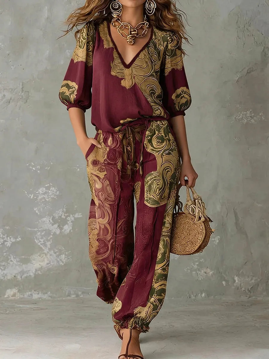 Rosalind | Printed Top and Trousers Set, product image 7