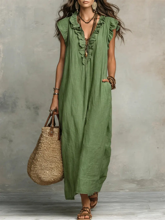 Saskia | Sleeveless Kaftan Maxi Dress