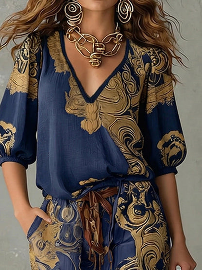 Rosalind | Printed Top and Trousers Set