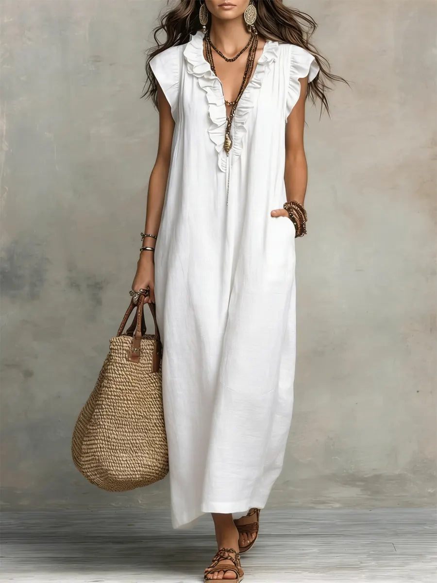 Effortless V-Neck Flowy Boho Maxi Dress — product view 5