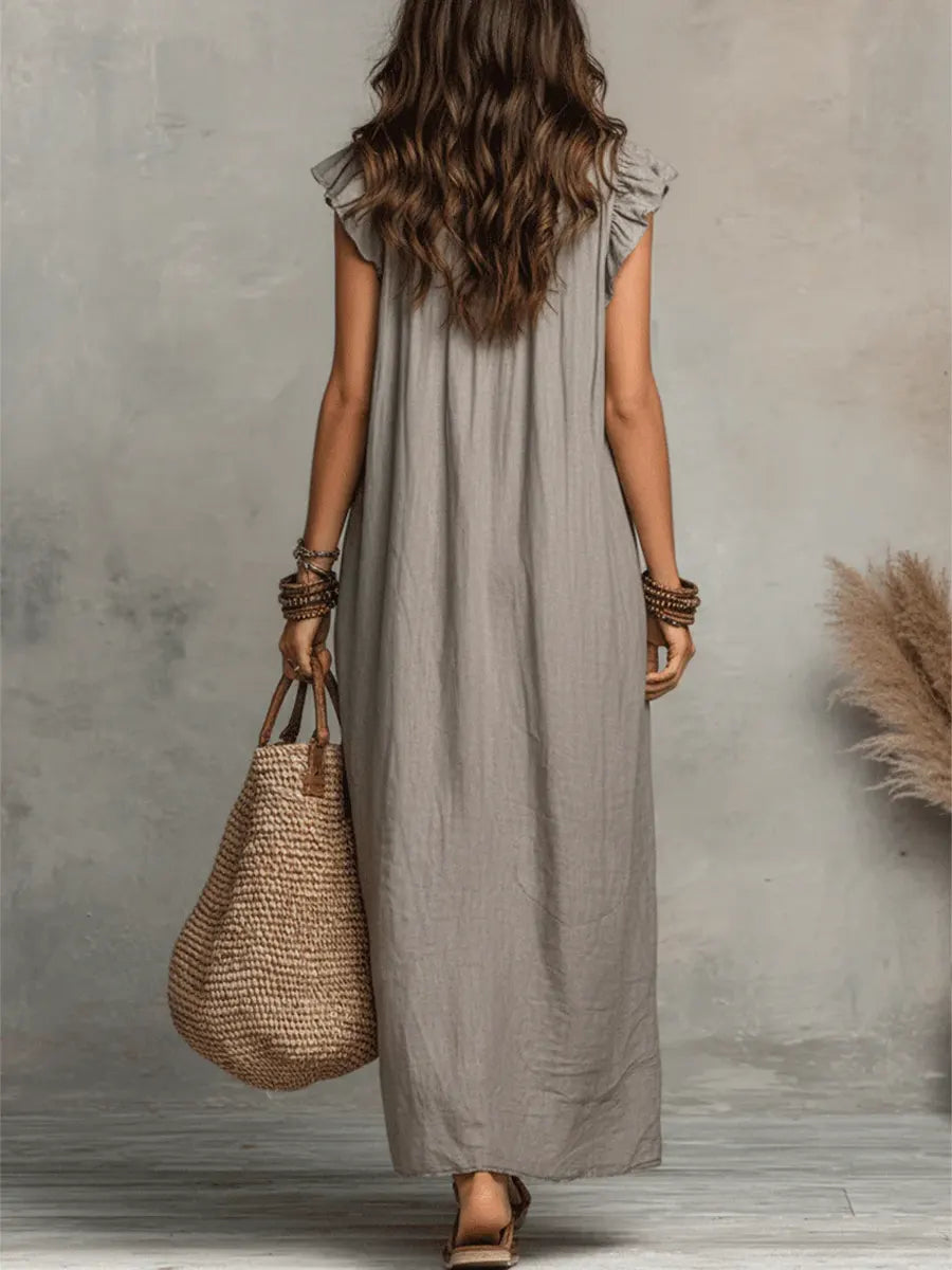Effortless V-Neck Flowy Boho Maxi Dress — product view 8