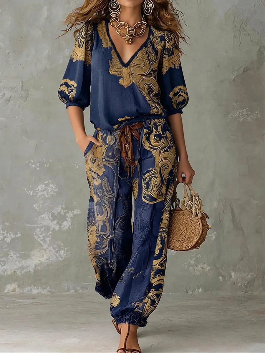 Rosalind | Printed Top and Trousers Set, product image 5