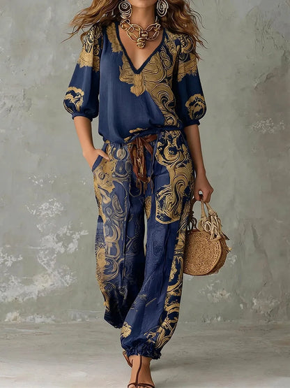 Rosalind | Printed Top and Trousers Set, product image 5