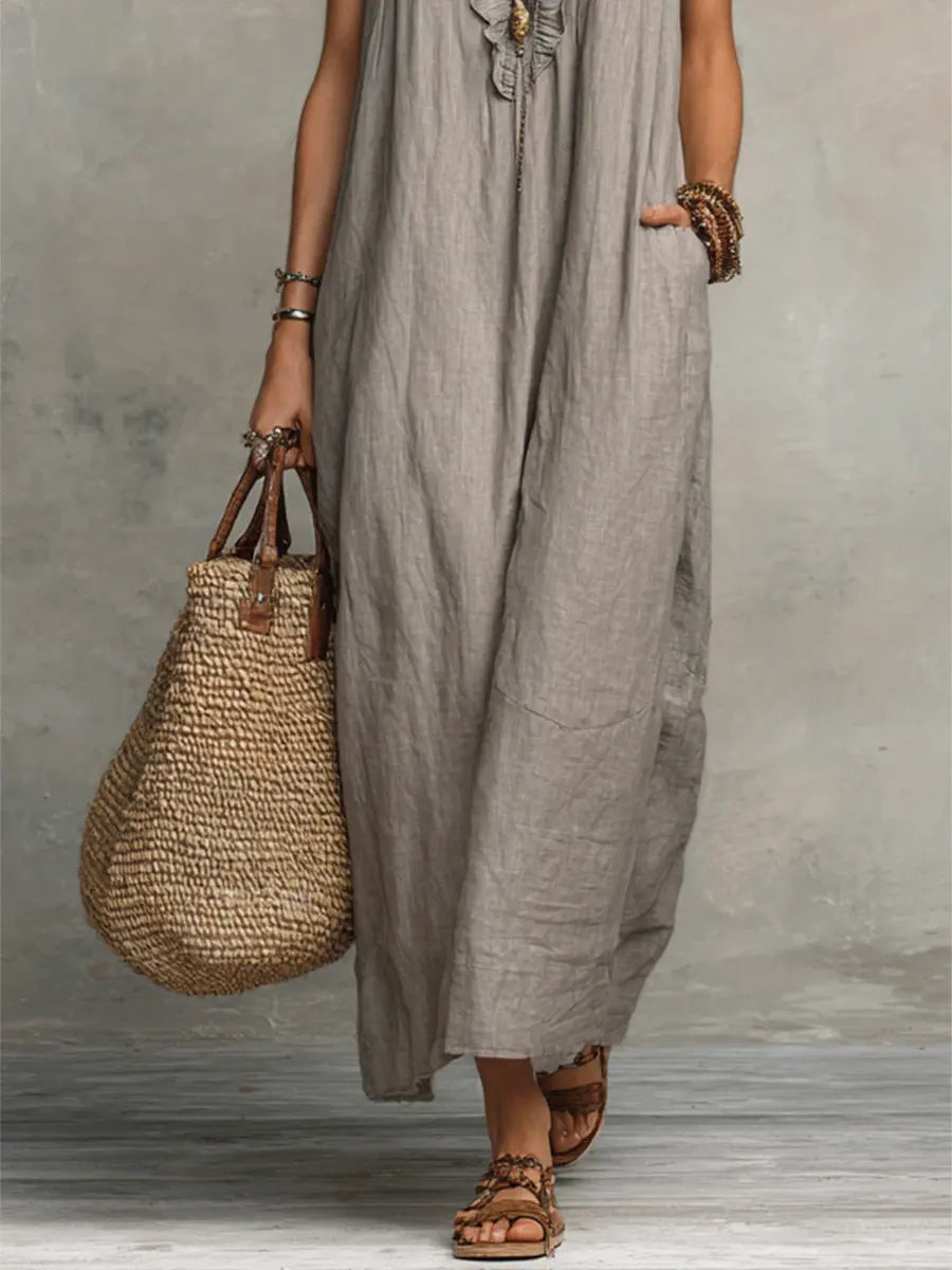 Effortless V-Neck Flowy Boho Maxi Dress — product view 10