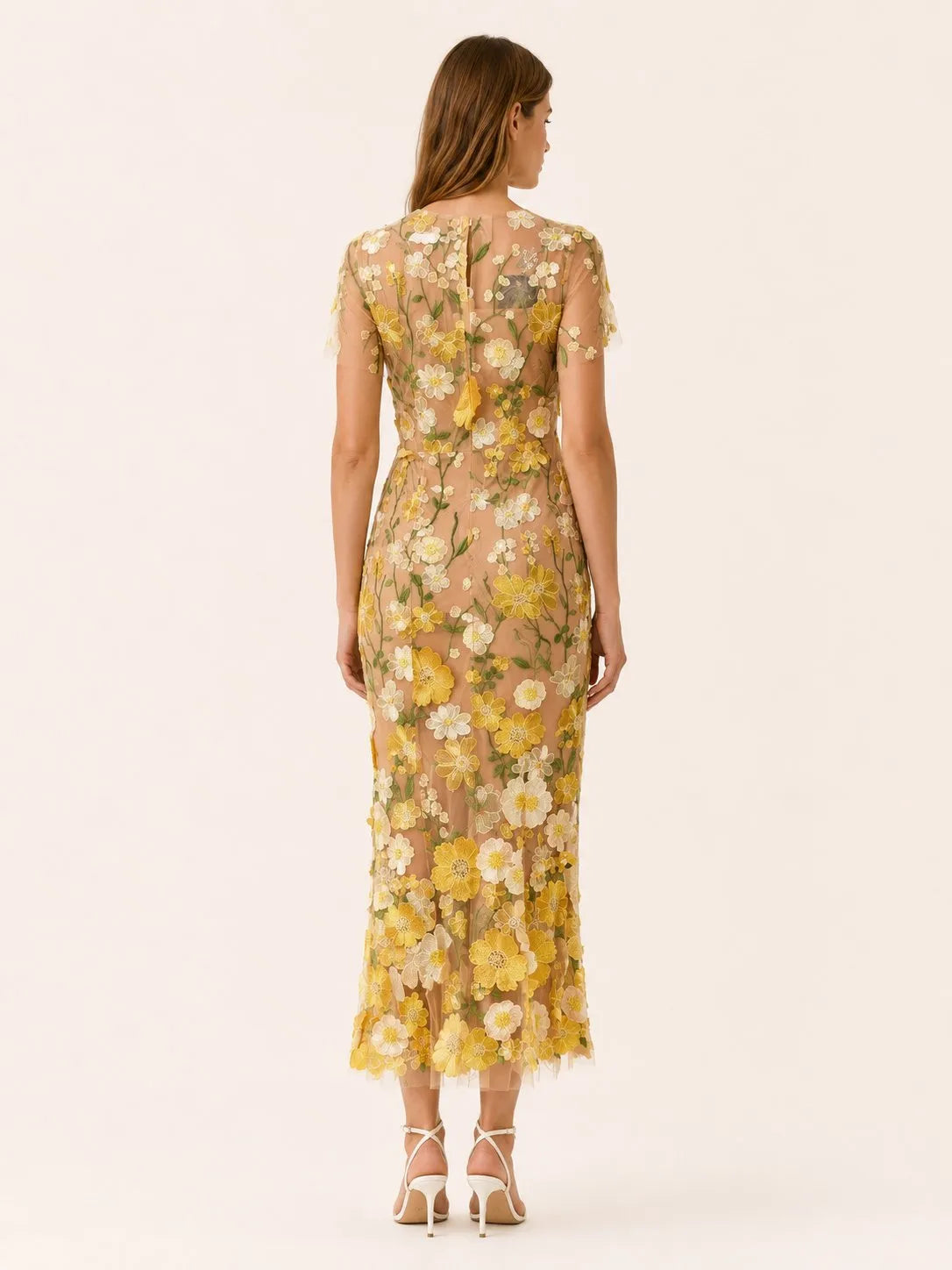 Penelope | Women's Floral-Appliqué Embroidered Maxi Dress – product image 3