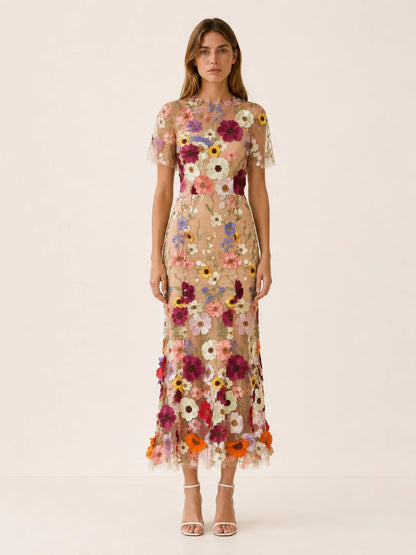 Penelope | Women's Floral-Appliqué Embroidered Maxi Dress – product image 6