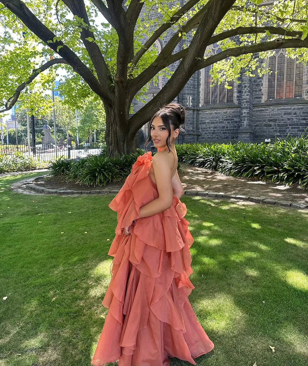 Glamorous Ruffle Formal Evening Maxi Dress — product view 2