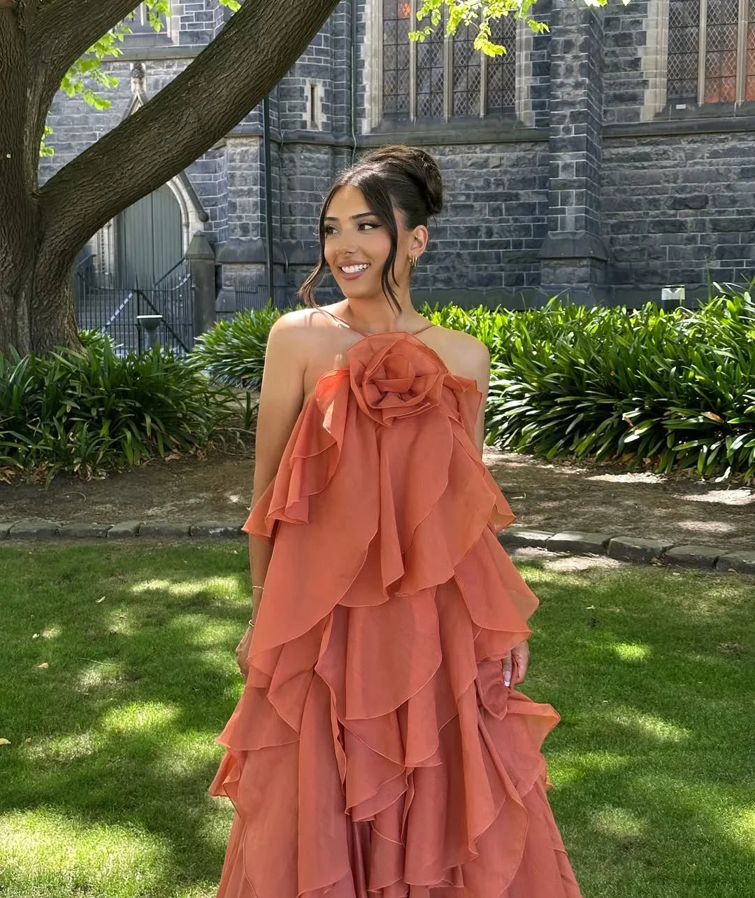 Glamorous Ruffle Formal Evening Maxi Dress — product view 3