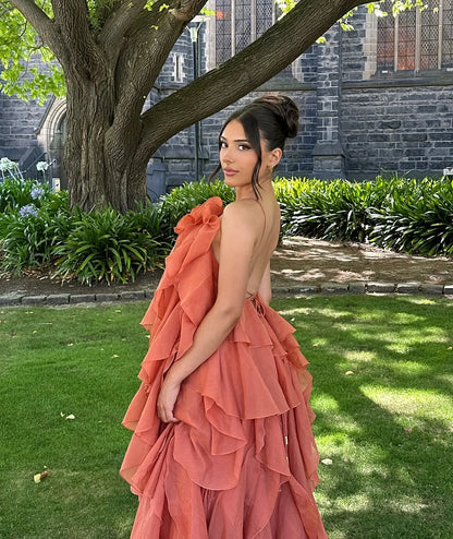 Glamorous Ruffle Formal Evening Maxi Dress — product view 4
