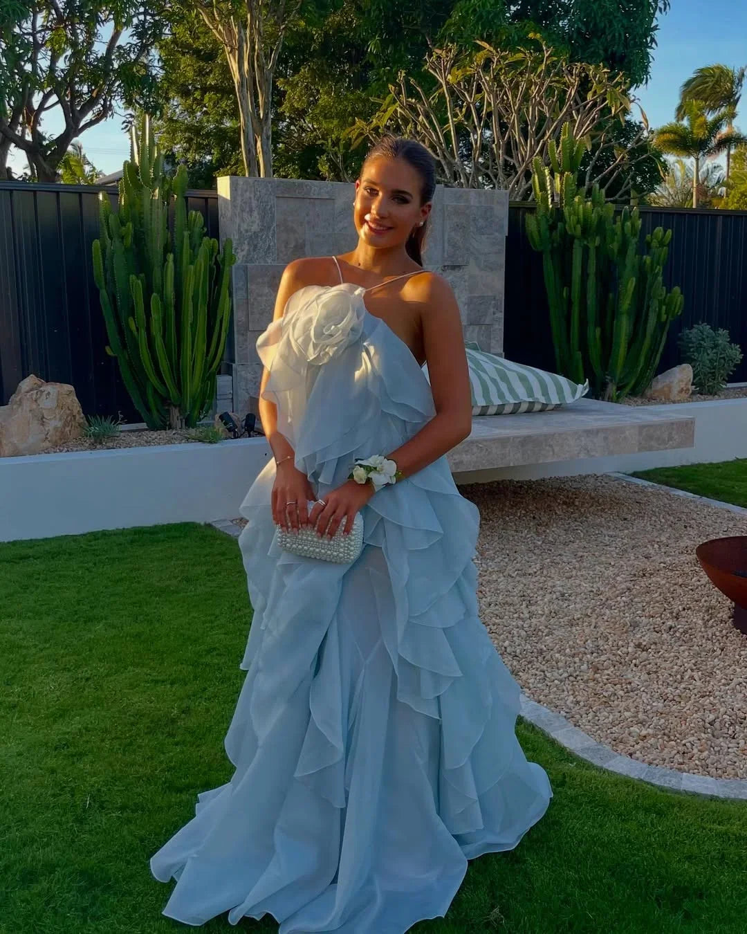 Glamorous Ruffle Formal Evening Maxi Dress — product view 6